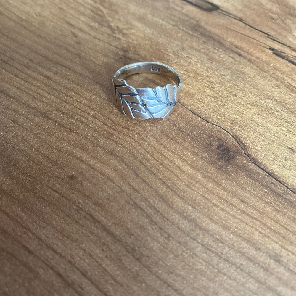 Sterling Silver 950 Peruvian Leaf Ring - image 7